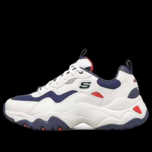Skechers D Lites Low-Top Running Shoes White/Blue/Red