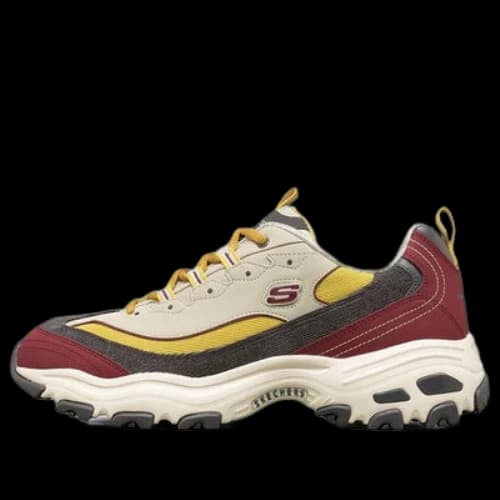 Skechers D'Lites 1.0 Low-Top Running Shoes White/Yellow/Red
