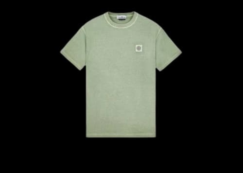 Stone Island 23757 Organic Cotton Fissato Effect T-shirt Sage Green