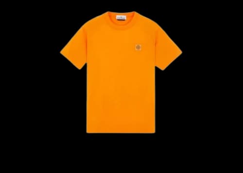 Stone Island 23757 Organic Cotton Fissato Effect T-shirt Sienna Orange