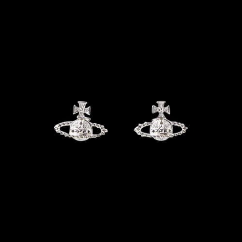 Vivienne Westwood Mayfair Bas Relief Earrings 'Rhodium Crystal'