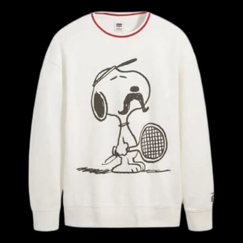 LEVI'S Levis x Peanuts Crossover Cartoon Printing Round Neck White