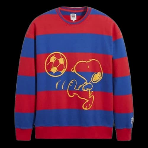Levis x Peanuts Crossover Round Neck Pure Cotton Printing Red Blue