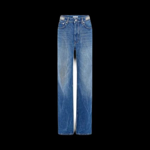 Paco Rabanne Disc High Waisted Flared Jeans 'Stone'