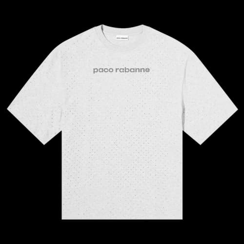 Rabanne Crystals Embellished T-Shirt 'Grey'