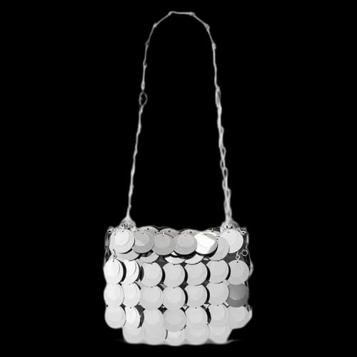 Rabanne Mini Sparkle Layered Bag 'Silver'