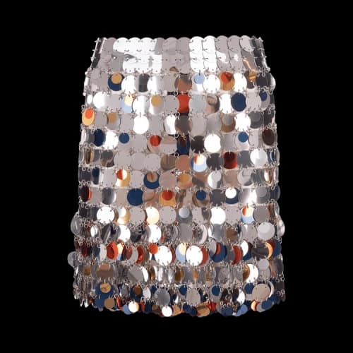 Rabanne Minigonna 'Silver/Bright Orange'