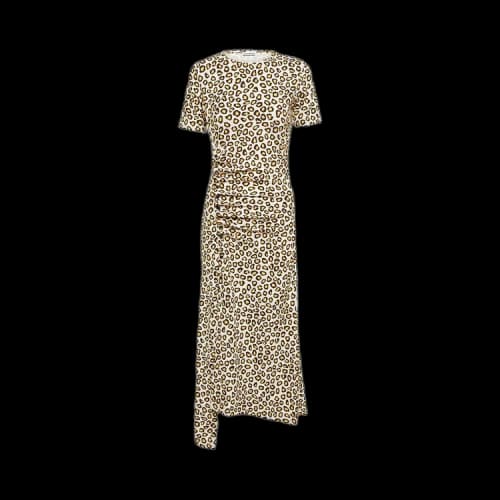 Paco Rabanne Draped Dress With Leopard Print 'Leopard'