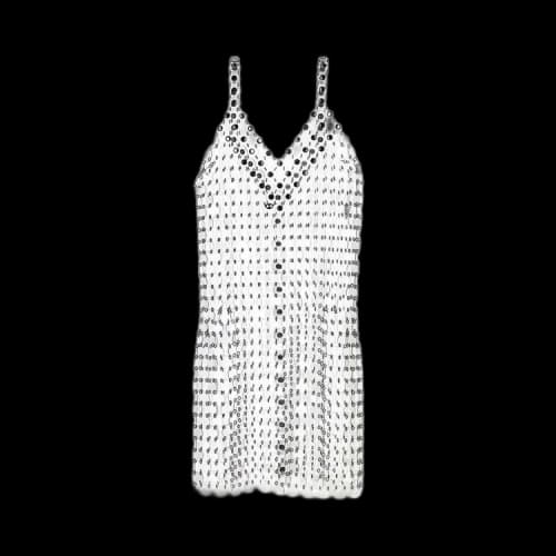 Paco Rabanne Circle Disc Transparent Mini Dress 'Silver'