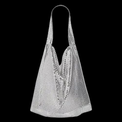 Paco Rabanne Pixel Metallic Tote Bag 'Silver'