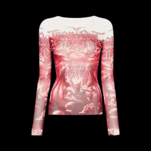 Jean Paul Gaultier Diablo Graphic Long-Sleeve Shirt 'White'