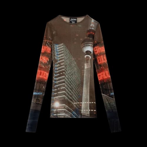 Jean Paul Gaultier City Mesh Long-Sleeve Top 'Brown/Green/Blue/Red'