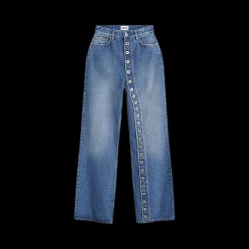 Jean Paul Gaultier Buttoned Leg Jeans 'Vintage Blue'