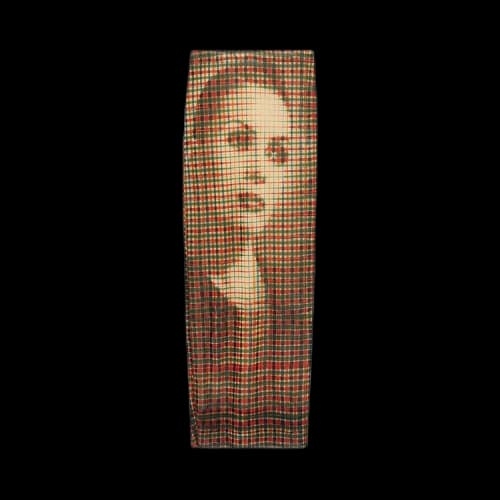 Jean Paul Gaultier Printed Tartan Face Mesh Long Skirt 'Sepia/Yellow/Blue/Red'