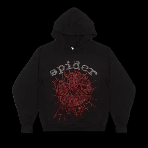 Sp5der OG Rhinestone Hoodie 'Black'
