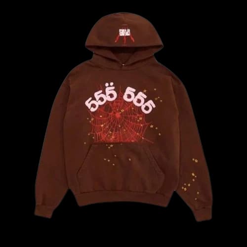Sp5der Worldwide Angel Number Hoodie 'Brown'