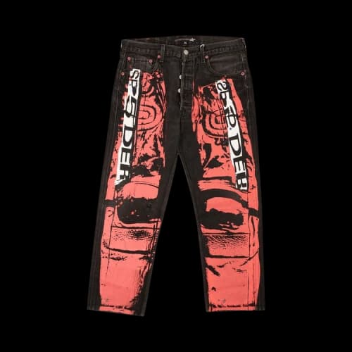 Sp5der x Levi's Vintage Painted Work Moto Jeans 'Black'