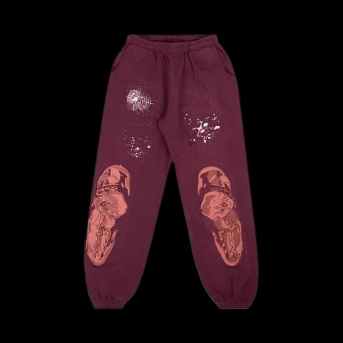 Sp5der Highway Graphic Sweatpants 'Purple'