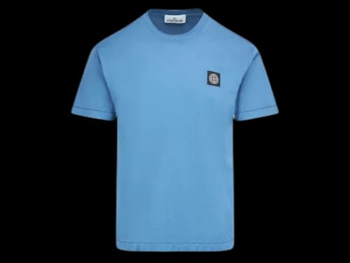 Stone Island 24113 60/2 Cotton Jersey Garment Dyed T-Shirt Blue