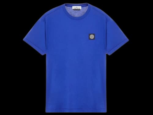 Stone Island 24113 60/2 Cotton Jersey Garment Dyed T-Shirt Bluette