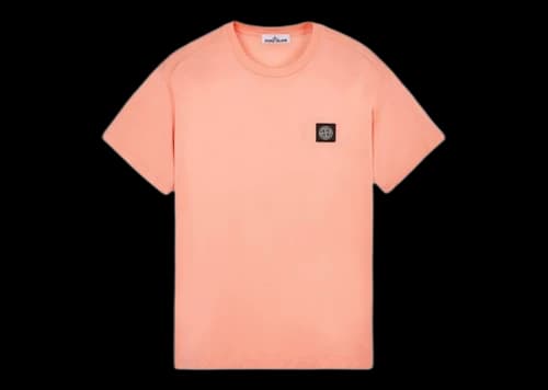 Stone Island 24113 60/2 Cotton Jersey Garment Dyed T-Shirt Peach