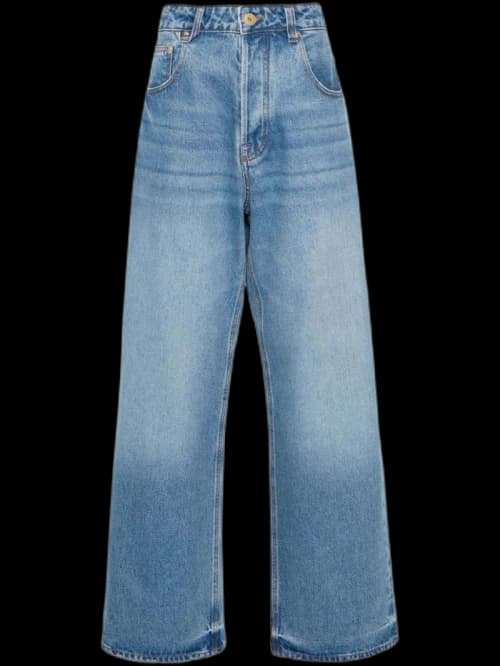Jacquemus Nimes Mid-Rise Wide Jeans Blue