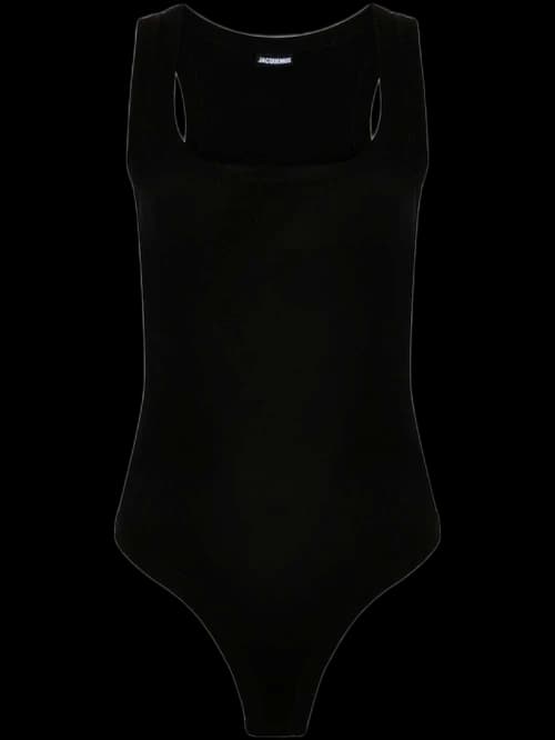 Jacquemus Le Body Gros Grain Bodysuit Black
