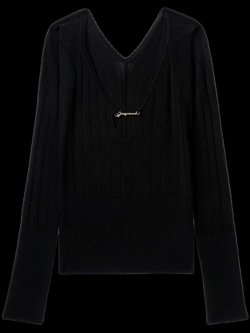 Jacquemus Le Haut Pralu Ribbed Jumper Black