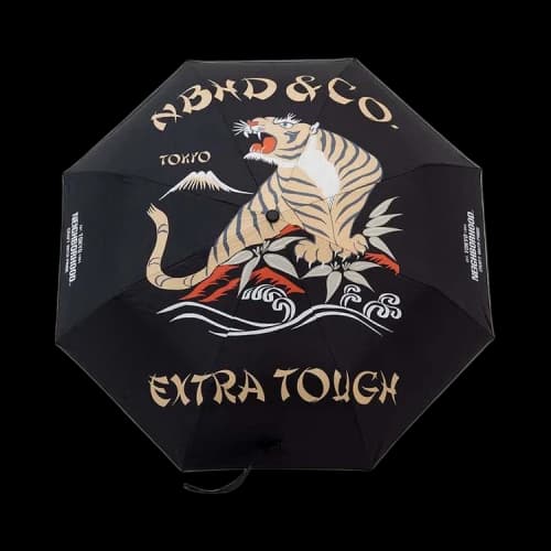 Neighborhood Tigerprint Folding Umbrella 'Black'