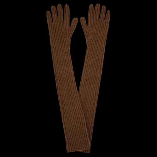 Dries Van Noten Long Wool Gloves 'Brown'