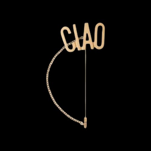 Moschino Maxi Pin With CIAO Chain