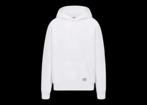 Dior by Birkenstock Relaxed Fit CD 1947 Hooded Sweater White Cotton Fleece