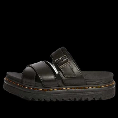 Dr.Martens RYKER Leather Slide Buckle Sandals 'Black'