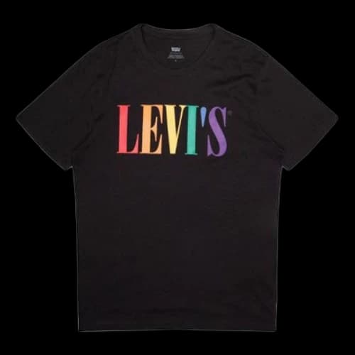 LEVI'S Levis logo Printing Short Sleeve Pullover Unisex Black