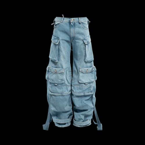 The Attico Cargo Jeans 'Sky Blue'