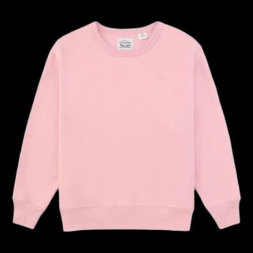 Levi's Dropped Shoulder Sleeves Pullover Round Neck Pink Hoodie (Women's)