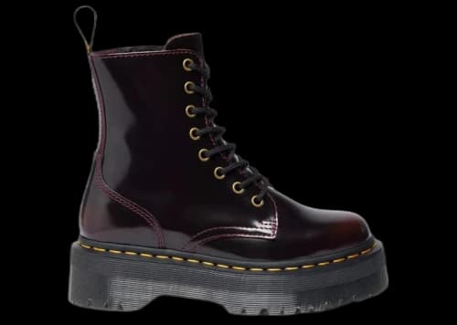Dr. Martens Jadon Arcadia Leather Platform Lace Up Boot Cherry Red