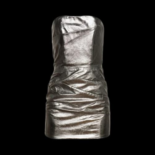 The Attico Mini Mirror Leather Dress 'Silver'