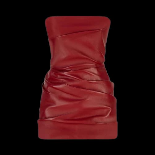 The Attico Leather Mini Dress 'Vibrant Red'
