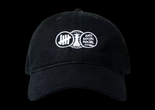 Anti Social Social Club x Undefeated Position Dad Hat Black