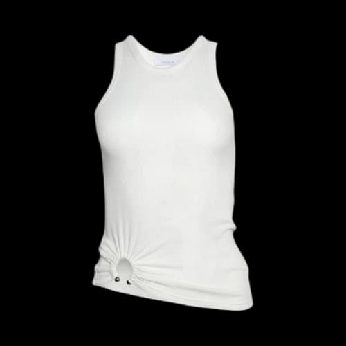 Paco Rabanne Tank Top With Signature Piercing 'White'