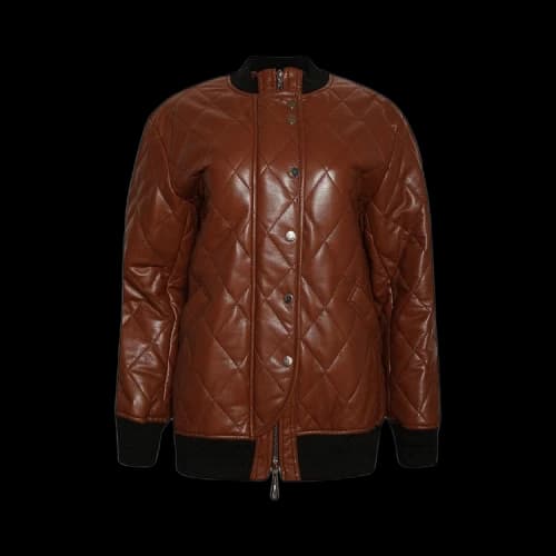 Rabanne Long Quilted Jacket 'Chocolate'