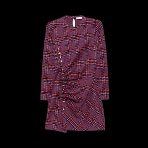 Rabanne Plaid Long-Sleeve Dress 'Red/Blue'