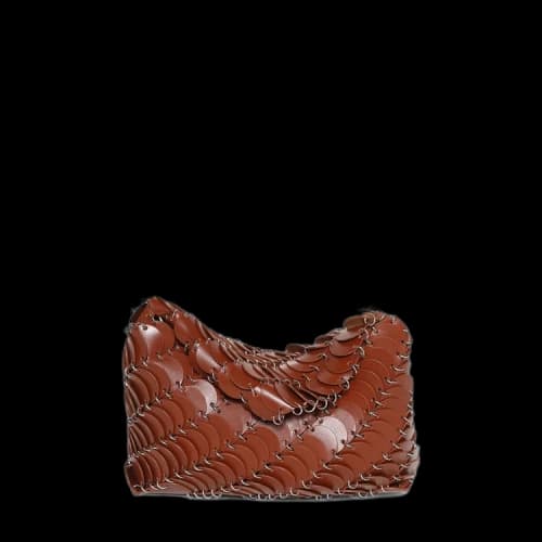 Paco Rabanne Sparkle Sequin Chain Bag 'Cognac'
