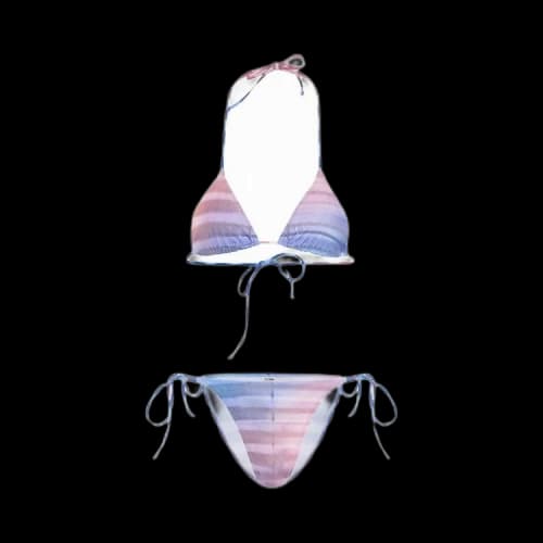 Jean Paul Gaultier Air Printed Bikini Set 'Light Blue/Blue/Peach'
