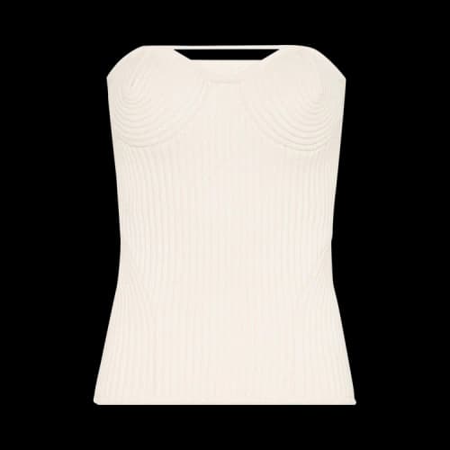 Jean Paul Gaultier Stretch Merino Wool Ribbed Corset 'White'