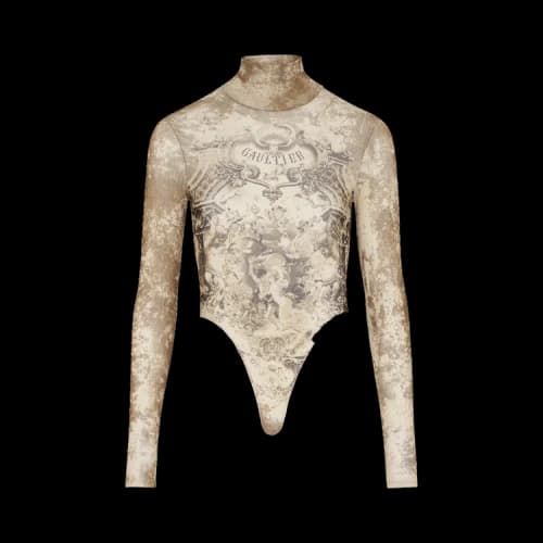 Jean Paul Gaultier Médaillon Mesh Bodysuit 'Light Beige/Taupe'