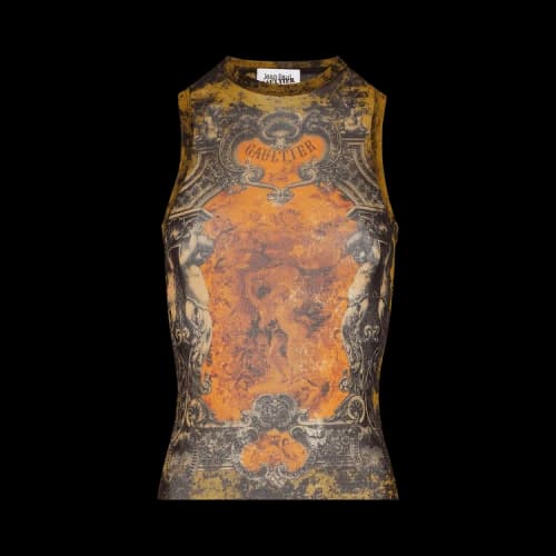 Jean Paul Gaultier Médaillon Tank Top 'Black/Vintage Blue/Green'