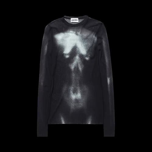 Jean Paul Gaultier Mesh Body Dust Print Top 'Black'