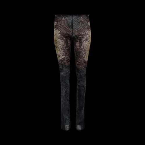 Jean Paul Gaultier Printed Médaillon Mesh Trouser 'Black/Vintage Blue/Green'